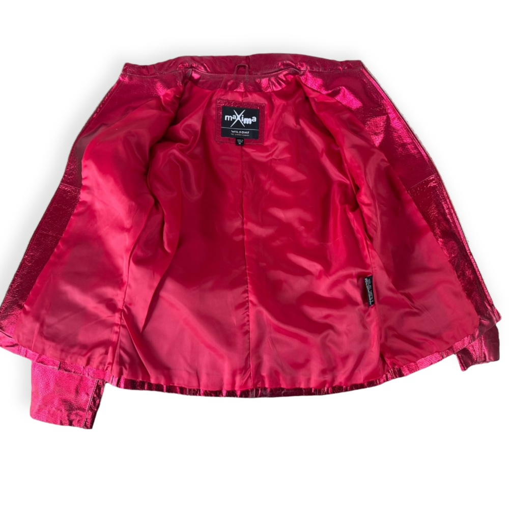Vtg Maxima Metallic Leather Jacket - Picture 14 of 16